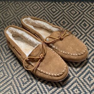 Cozy Tan Minnetonka Slippers